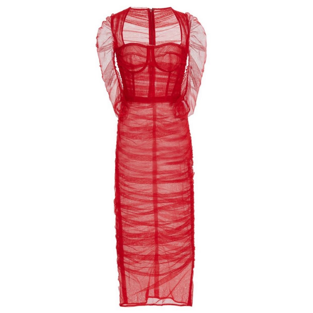 Auc New Runway D&G Bustier Ruched Chiffon Dress - Picture 2 of 14